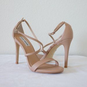 nude strappy high heel sandals